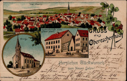 Delcampe - Obereschenbach (8783) Gasthaus Zum Goldnen Stern 1912 II (Abschürfung, Marke Entfernt) - Autres & Non Classés
