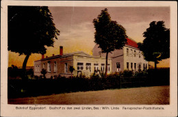 Delcampe - Eggersdorf (o-1275) Bahnhof, Gasthaus Zu Den Zwei Linden II (Marke Entfernt) - Autres & Non Classés