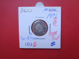 Delcampe - ITALIE (Napoléon) 10 Soldi 1813 "B" ARGENT Assez Rare ! (A.22) - Napoleonic