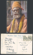 Delcampe - Ceylon 1929 Old Colour Postcard A Hindu Religious Ascetic Costumes Plates Art 63 - Sri Lanka (Ceylon)