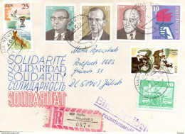 Delcampe - RDA DDR 1978  Lettre Recommandée De Halle Pour Jülich  Timbres Personnalités, Animaux - Briefe U. Dokumente