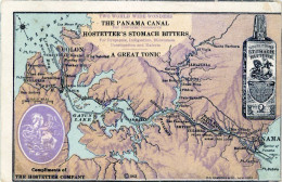 Delcampe - Panama Hostetter's Stomach Bitters Canal Map Advert 1915 H15850 - Panama
