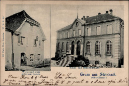 Delcampe - Steinbach (Elsass) Schulhaus, Gasthaus Zum Goldenen Lamm 1902 I-II - Autres & Non Classés