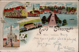 Delcampe - Sonderburg (Dänemark) Rathaus 1898 II (Bugspuren, Eckknicke) - Dänemark