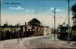 Delcampe - Libau (Lettland) Badeanstalt, Strassenbahn 1918 I-II Tram - Lettland