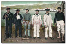 Delcampe - CPA Militaria La Vie Du Marin Les Differentes Tenues A Bord - Uniforms