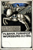 Delcampe - Bayern-GSK Würzburg Turnfest 1912 Verlag Scheiner Mit So-Stempel I-II - Other & Unclassified