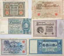 Delcampe - Geldschein DR Lot Mit 6 Banknoten 1908-1935 - Autres & Non Classés