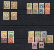 Delcampe - Stadtpost Lot Mit 85 Marken Auf Steckkarten Dazu 19 Fiskalische Marken - Other & Unclassified