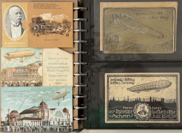 Delcampe - Zeppelin Und Flug Album Mit 43 Ansichtskarten U.a. Metall, Zum Aufklappen Und ILA Dirigeable - Sonstige & Ohne Zuordnung