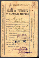 Delcampe - CARTE DE VÊTEMENTS ET ARTICLES TEXTILES - 1945 - SCHILTIGHEIM - - Historische Documenten