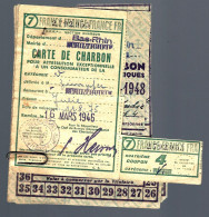 Delcampe - CARTES DE CHARBON - 1946 - SCHILTIGHEIM - Historische Documenten