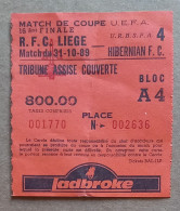 Delcampe - Football – Coupe D’Europe, 16e De Finale---R.F.C. Liège – Hibernian F.C.---31/10/89 - Autres & Non Classés
