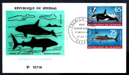 Delcampe - EN PROVENANCE DU SÉNÉGAL - BALEINES - GROS POISSONS MARINS ET RADIOLAIRES - 1973 - - Baleines