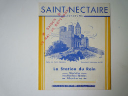 Delcampe - PAT - 4492  Dépliant  PUB  4 Volets  "SAINT-NECTAIRE"  La Station Du REIN   XXX - Reclame