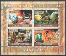 Delcampe - Uu0835 2007 Sao Tome & Principe Minerals Neanderthals #2988-9 Michel 12 Euro Mnh - Minéraux