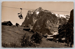 Delcampe - Die Seilbahn Grindelwald First Mit Dem Wetterhorn Carte Postale Postcard - Grindelwald