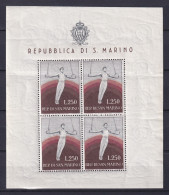 Delcampe - SAN MARINO 1955, Sc# 355, Sports, Souvenir Sheet, MNH - Neufs