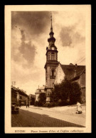 Delcampe - 57 - BITCHE - PLACE JEANNE D'ARC ET L'EGLISE - Bitche