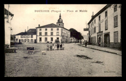 Delcampe - 88 - POUXEUX - PLACE ET MAIRIE - PHARMACIE DES USINES - Pouxeux Eloyes