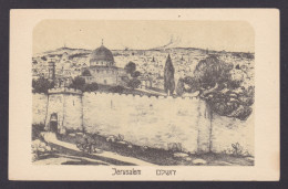 Delcampe - ISRAEL, Vintage Postcard, Jerusalem, General View, Abel Pann - Israel