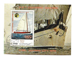Delcampe - Yemen Arab Republic Y.A.R. Munich 1972 Kiel Olympic City Bloc MNH Timbre Olympic Games - Vela