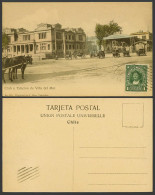 Delcampe - Chile 1c 1902 Old Tinted Postcard Club, Estacion De Viña Del Mar Railway Station - Chile