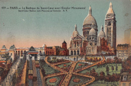 Delcampe - 75 - PARIS - La Basilique Du Sacré-cur Avec L'Escalier Monumental - Sacré-Coeur