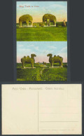 Delcampe - China Old Colour Postcard MING TOMBS Elephants Camels Elephant And Camel Statues - China