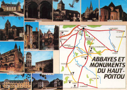Delcampe - CPSM HAUT POITOU - Abbayes Et Monuments - Panorama Circuit - Multivues, Multi Vues  L4799 - Poitou-Charentes