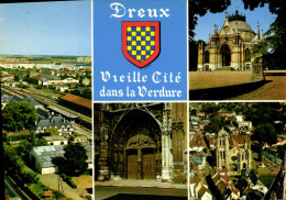 Delcampe - CPSM Dreux Vue Aerienne Le Portail De I'Eglise St Pierre - Dreux