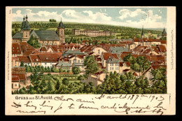 Delcampe - 57 - SAINT-AVOLD - CARTE LITHOGRAPHIQUE GRUSS - Saint-Avold