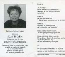 Delcampe - Rouw - Bidprentje HILVEN Suzy Geboren Te Bree 13/8//1960 + 11/11/2000 Maaseik - Devotieprenten