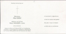 Delcampe - Rouw - Bidprentje HAELS Mia Geboren Te Bree 12/2/1927 + 11/1/2018 Molenbeersel - Devotieprenten