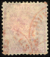Delcampe - Imperial China "Small Dragon" 3c Used With RED Custom Cancellation - Oblitérés