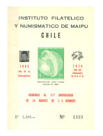 Delcampe - Cile. UPU E Kennedy 1974. Cartoncino Numerato, Non Ufficiale. - Chile