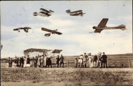 Delcampe - CPA Flugzeuge, Doppeldecker, Zuschauer, Flugpioniere - Altri & Non Classificati