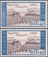 Delcampe - Belgique 1966 COB 1385. Abbaye Brun Et Brun-noir, Bleu Défectueux. Ancien Couvent Des Franciscains, Frères Mineurs - Abbayes & Monastères