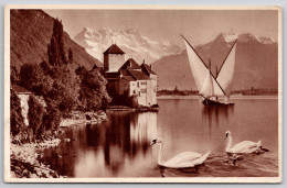 Delcampe - Chateau De Chillon Et Dents Du Midi Carte Postale Postcard - Veytaux