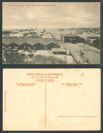 Delcampe - Ceylon Old Postcard Colombo Harbour From Grand Oriental Hotel, Ships Boats Carts - Sri Lanka (Ceylon)