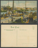 Delcampe - China Old Hand Tinted Postcard Tientsin Chinese Junks Harbour Dschunkenhafen 80. - China