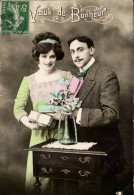 Delcampe - CPA Fantaisie Couple Voeux De Bonheur - Paare