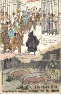 Delcampe - CPA Fantaisie Militaria Les Reves D'un Homme De La Classe La Sortie De La Caserne - Humour