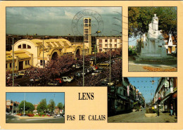 Delcampe - Cpsm - Lens - La Gare , La Place Roger Salengro , La Rue De Paris    K1176 - Lens