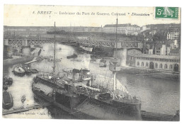 Delcampe - Brest. Intérieur Du Port De Guerre. Cuirassé "Dévastation" Carte Inédite (18013) - Brest