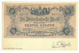 Delcampe - 191 - 28532 - 60 GULDEN, Banknote, NETHERLANDS - Old Postcard - Used - 1902 - Münzen (Abb.)