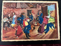 Delcampe - Lot 2 CPA Auvergne - Danses & Musiciens Traditionnels - Ill. Charles Homualk - Dans