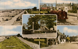 Delcampe - (RECTO / VERSO) DYMCHURCH EN 1966 - MULTIVUES AVEC TRAIN - BEAUX TIMBRES - LEGERS PLIS  A GAUCHE - CPA - Folkestone