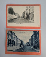 Delcampe - Lot De 2 CPA Gosselies - Rue Neuve (Tramway, Commerces & Dos Non Divisé Pré-1904) - Charleroi