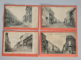 Delcampe - Lot 4 CPA Gosselies - Faubourg De Bruxelles / Rue Du Faubourg (Oblitérations 1900 & 1906) - Charleroi